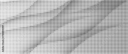 White background with black round halftone design forming dynamic waves
