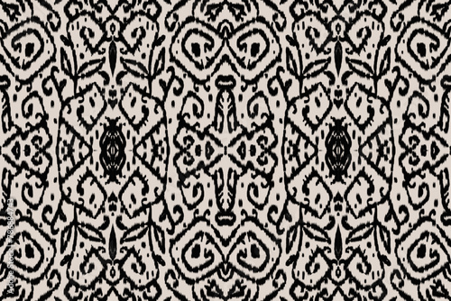 Seamless ethnic design, ikat art. beautiful hand drawn Design for textile and printingEthnic pattern.beautiful pattern. folk embroidery,bohemian style,aztec geometric art 