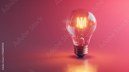 3D illustration of brainstorming lightbulb