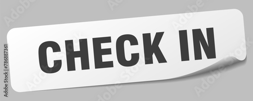 check in sticker. check in label