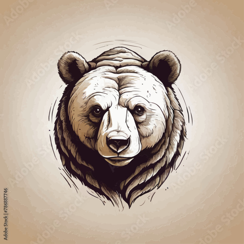illustration of a bear, classic bear, vintage, retro design