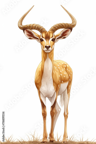 An illustration of an antelope with a white background photo