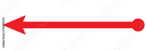 Straight line with point on start and arrow on finish. Symbol of direction, aim, target, path, easy challenge, fast way, ideal plan isolated on white background. Vector  illustration. EPS 10