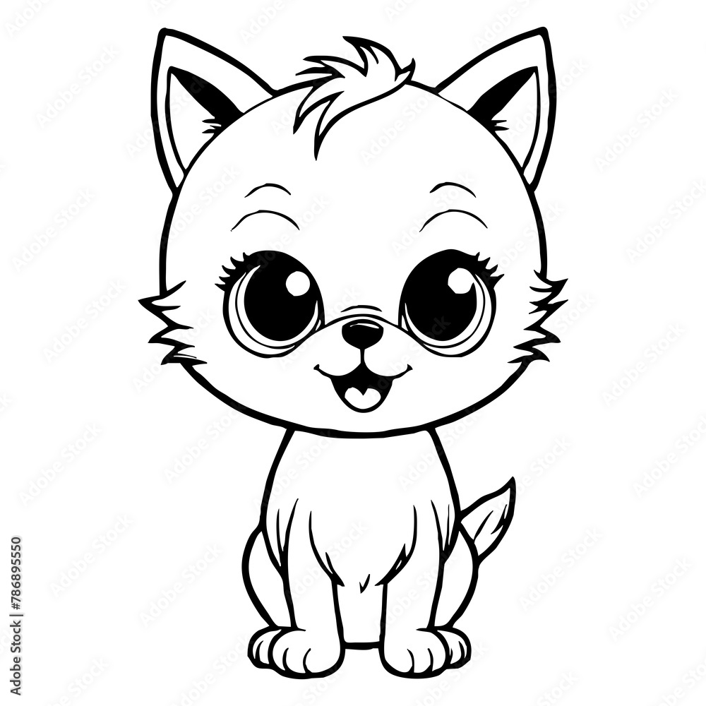 Black and white cartoon . Pattern for T-shirt, covers. Generated by Ai Black and white cartoon . Pattern for T-shirt, covers. Generated by Ai