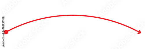 Straight line with point on start and arrow on finish. Symbol of direction, aim, target, path, easy challenge, fast way, ideal plan isolated on white background. Vector  illustration. EPS 10