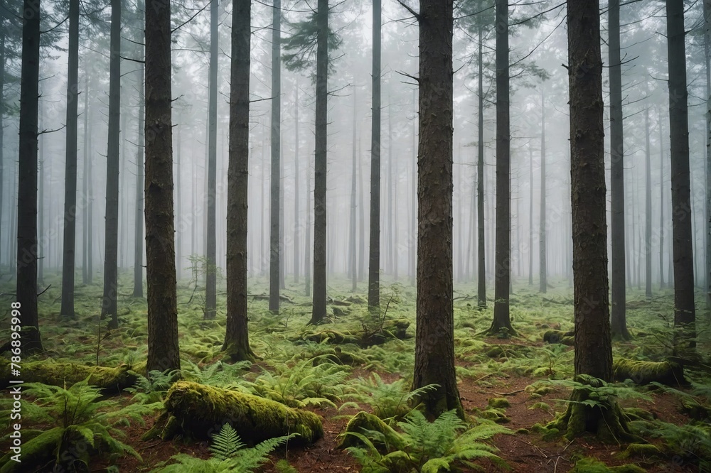 Woods in foggy forest - Offset Woods in foggy forest - Offset