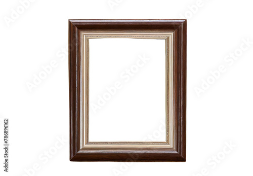 Classic wooden frame on transparent background