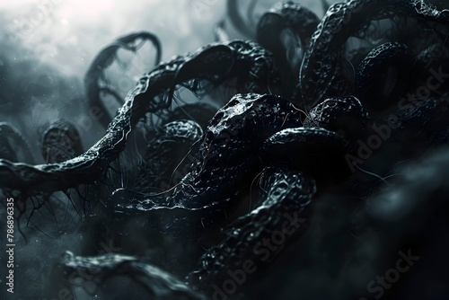 Venomous Tendrils Lurking in the Abyss:A 3D Rendering photo
