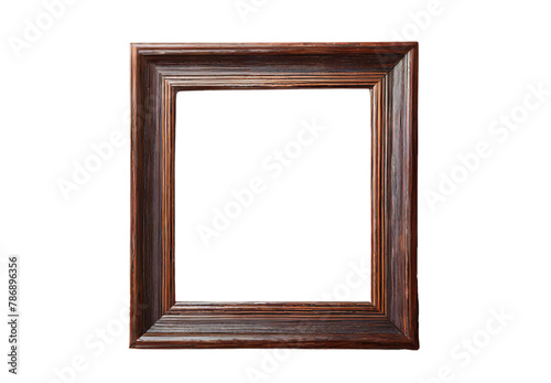 Classic wooden frame on transparent background