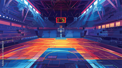 Empty basketball arena sport stadium vector illustration