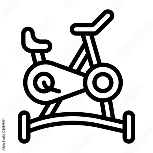 Stationary Bike Vector Line icon Design