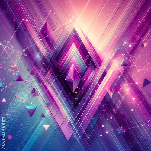Purple background in the form of broken lines and triangles