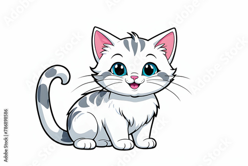 cartoon, cute, character, funny, illustration, anime, cat, pet, kitten, happy, animal, kitty, baby, adorable, design,