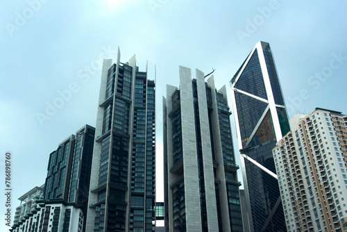 Modern skyline with unique architectural high-rises