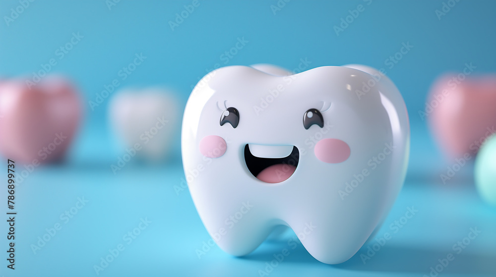cute tooth 3d kawaii character cute tooth 3d kawaii character
