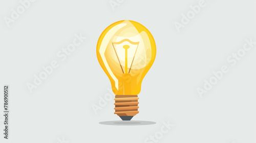 Bulb icon light vector lamp flat vector isolated on white