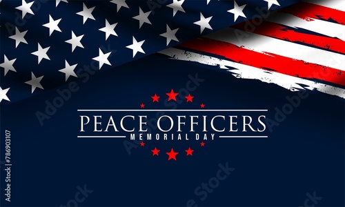 Peace Officers Memorial Day is Celebrated Around the United States to Honor The Services of Troops. Abstract Elegant Tribute Design for Those Who Served the Country