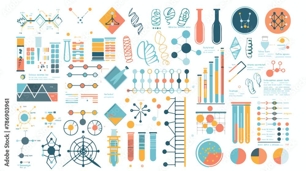 Infographics mini concept Genetics and biochemistry 