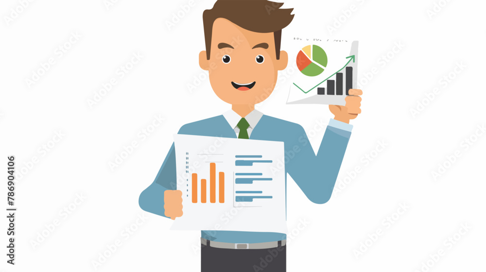 Businessman show analyzing report business performanc