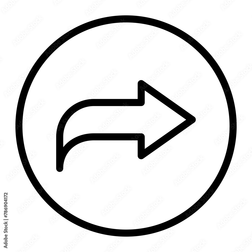 Forward Vector Line Icon