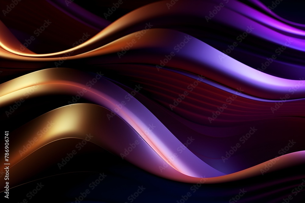 Obraz premium Undulating Rhythm of Prismatic Vibrancy:A Futuristic Digital Artwork
