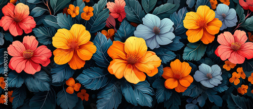 a many different colored flowers in the picture photo