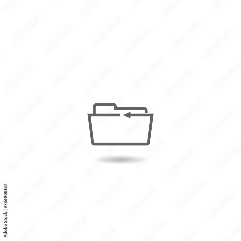 File folder icon. File folder icon with shadow File folder icon. File folder icon with shadow