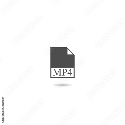 Filename extension icon MP4 with shadow photo