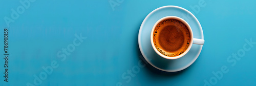 A Cup of Coffee on a Blue Background