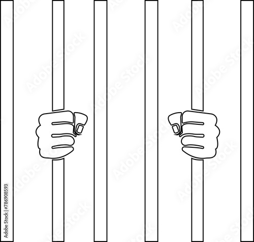 closeup of hand in jail, hands on transparent background, a prisoner behind bars, trapped Close up old legal fear young adult lone sad male guy burglar guilt slave ask pray god help hope text space.