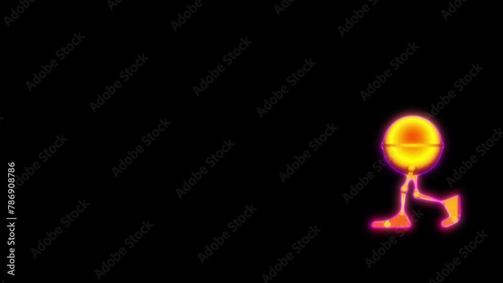 Running Neon briskly character i Running Neon briskly character i