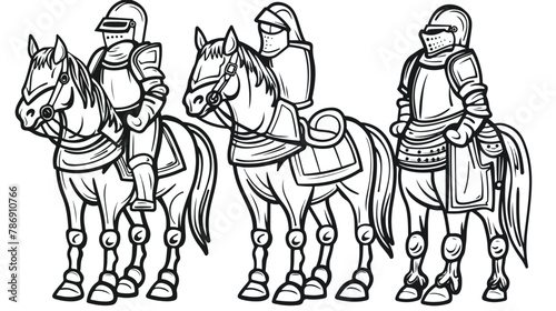 Cartoon character of war horse in armour suit vector