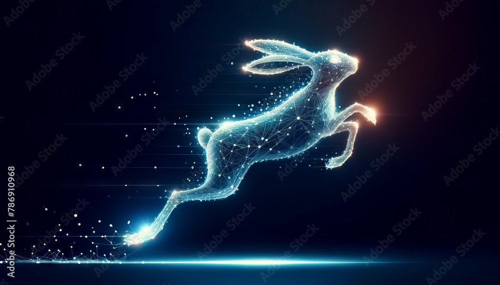 An image of an abstract sprinting hare. An image of an abstract sprinting hare.