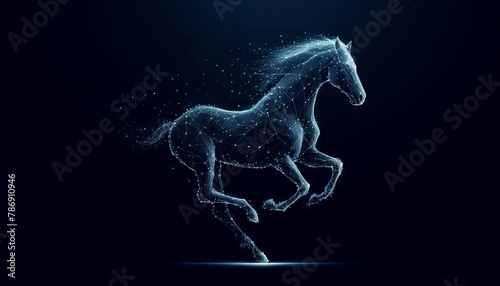 An image of an abstract galloping horse.