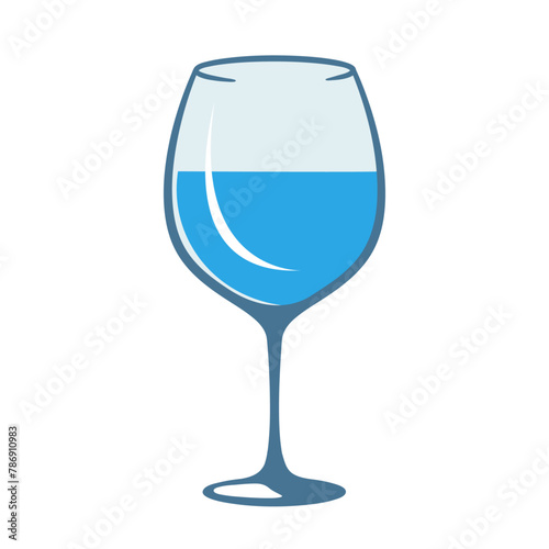 glass of water flat vector illustration logo icon clipart