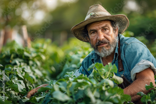 Portrait of a Farmer Tending to His Crop.