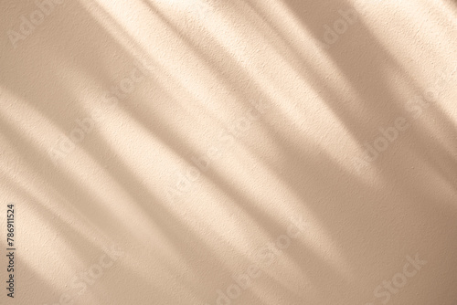 Wall interior autumn background, studio, and backdrops show products. with shadow leaf color beige background for text insertion and presentation of product	