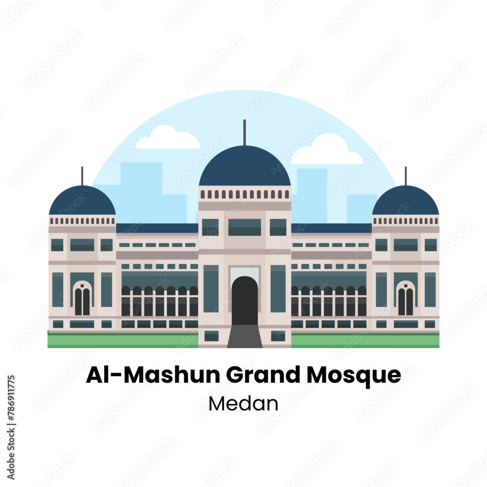 Indonesia Landmark - Medan Majesty: Al-Mashun Grand Mosque