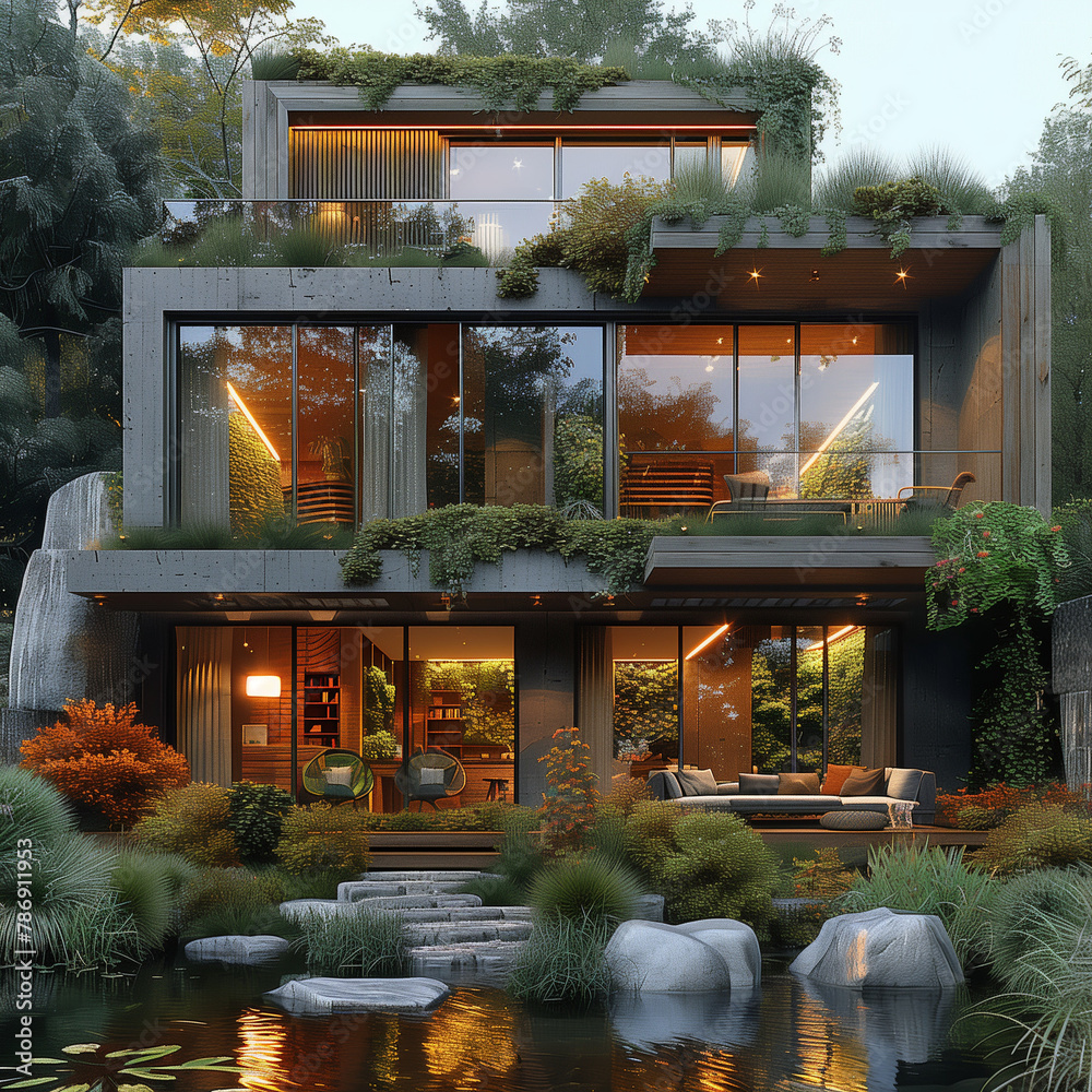 Eco block house, design, rock modern house Eco block house, design, rock modern house