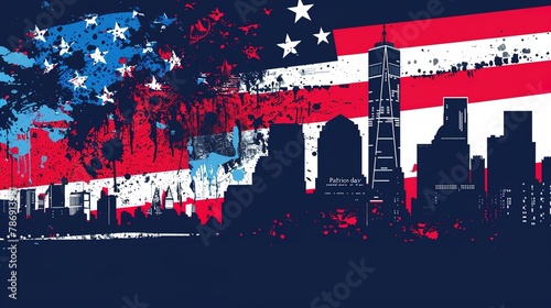 11 September- illustration for Patriot Day USA poster or banner. illustration