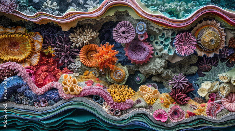 Vibrant Coral Reef Ecosystem Underwater. Vibrant Coral Reef Ecosystem Underwater.