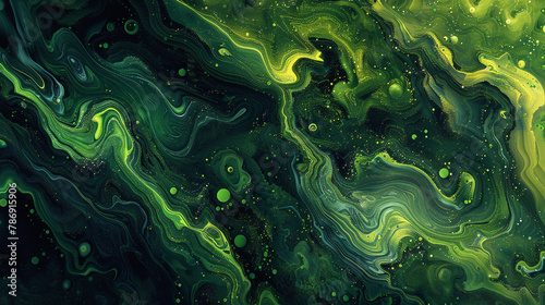 Discover the mesmerizing beauty of an abstract green nature landscape wallpaper background illustration, brought to life through Generative AI Technology. 