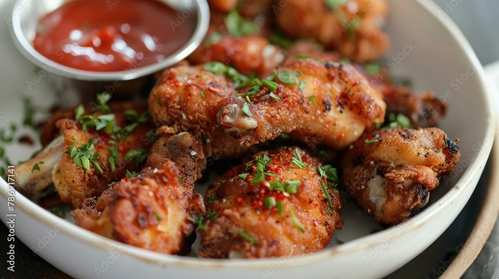 Fried chicken with homemade sauce Fried chicken with homemade sauce