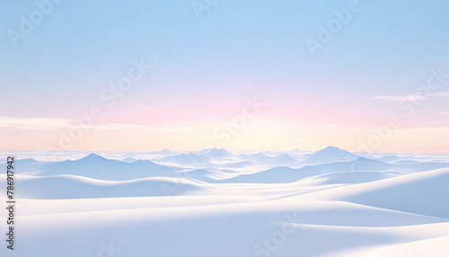 Snow texture. Wind sculpted patterns on snow surface. Wind in the tundra and in the mountains Winter snow wave. © saritwat