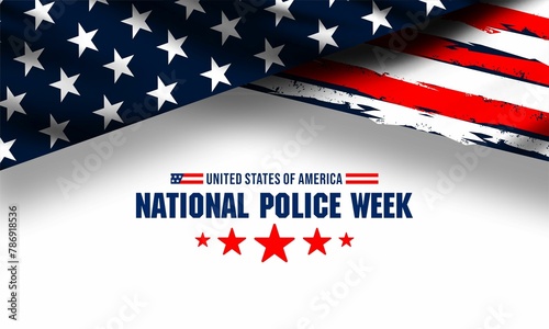 National Police Week. Celebrated in the United States in May. Police Officers Honor and Memorial Day. Poster, card, banner, background design. Vector illustration