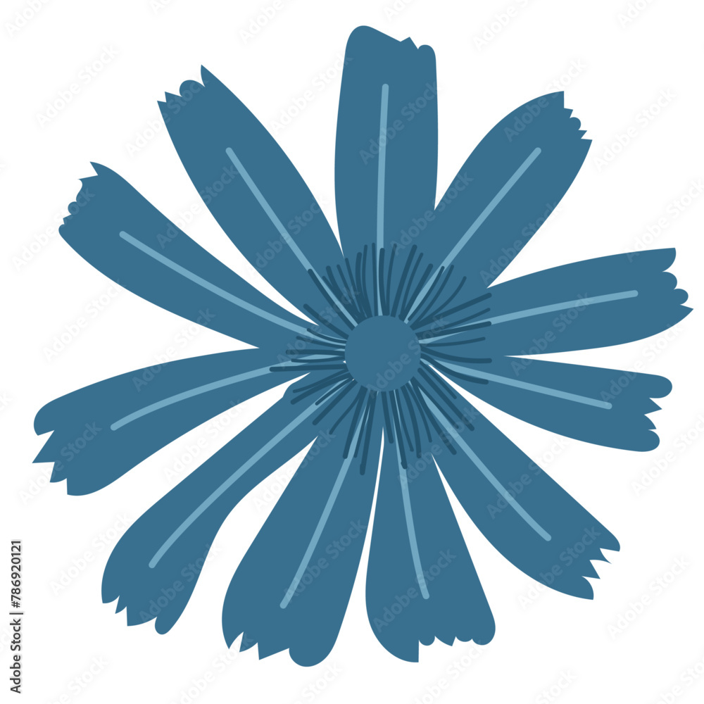 Vector Blue Flower Isolated Clipart Element Illustration for Crafts Art Projects