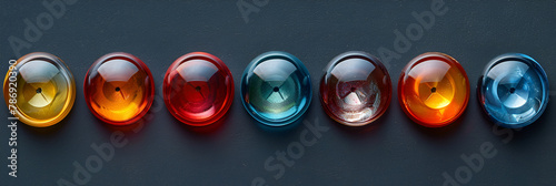 red and blue glass,
Collection of Round Contact Buttons photo