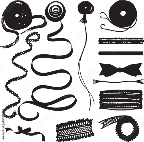 Silhouette Vintage Style Wedding Element vector illustration. Wedding Ornament vector illustration