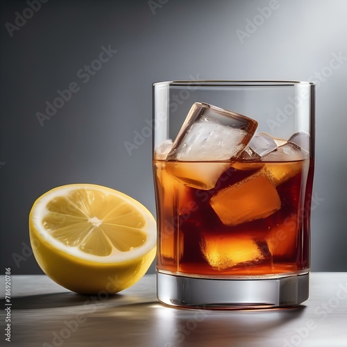 A glass of iced rooibos tea with a lemon slice4