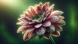 A detailed image of the same kind of flower as in the original photo, during a rain shower.